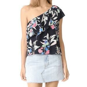 NWT Yumi Kim Womens Fairy Tale Midnight Floral One Shoulder Baja Top Size XS